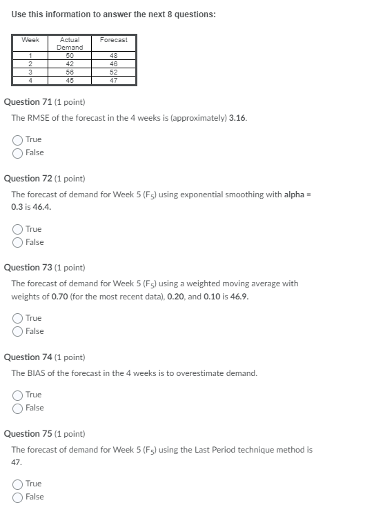 Use this information to answer the next 8