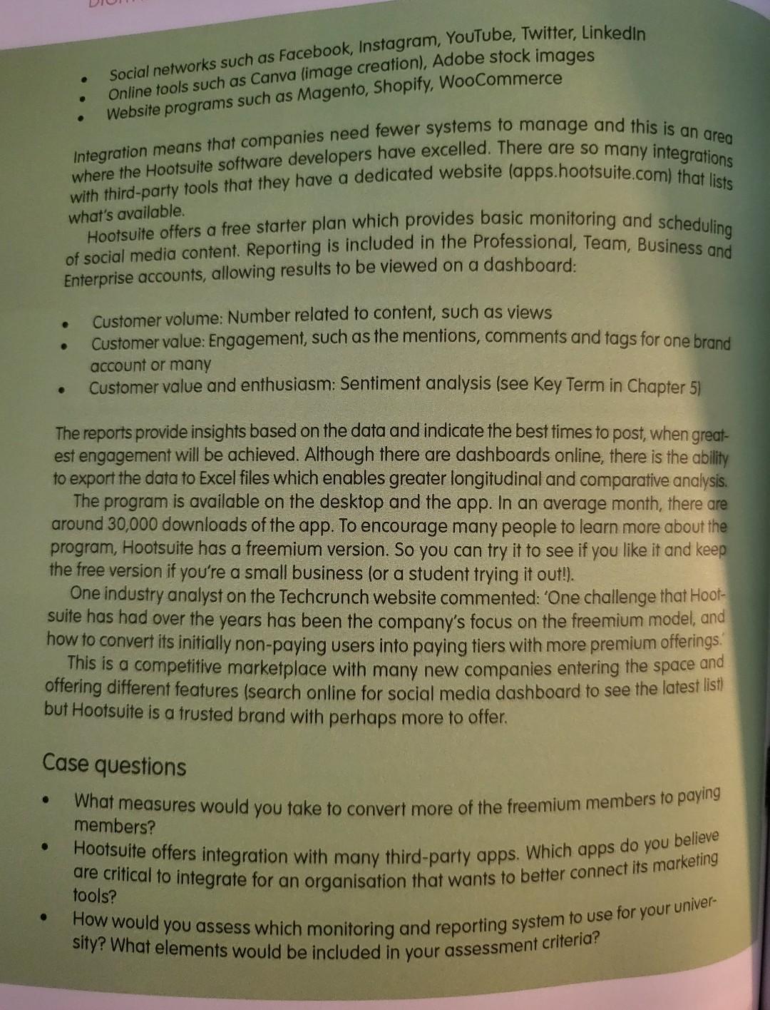 CASE EXAMPLE 13.2 Hootsuite social media