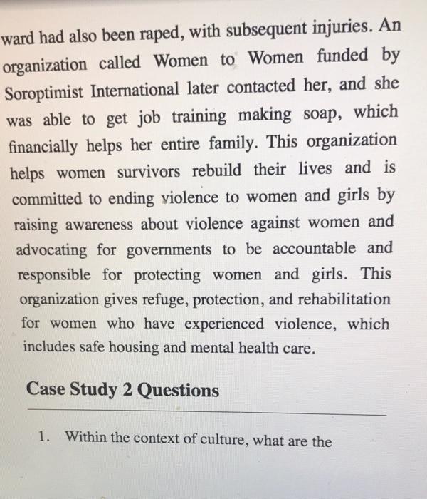 Answer the case study questions (be specific)