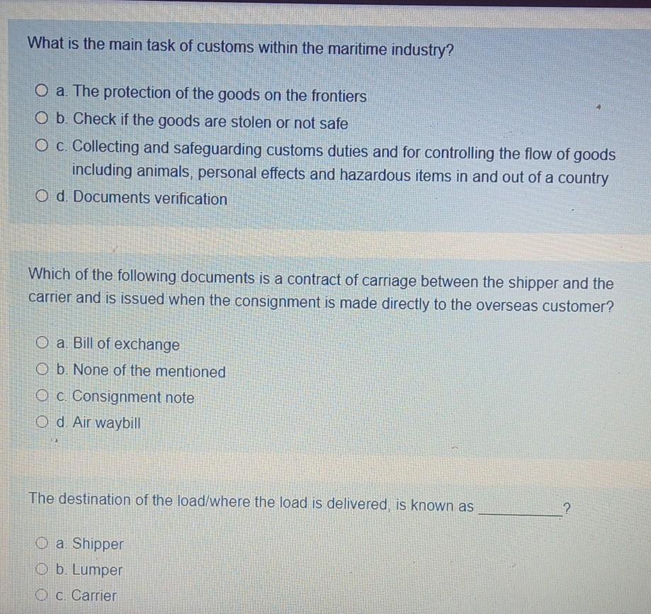 What is the main task of customs within the