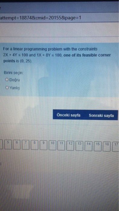 Soru 1 The graphical method of solving linear