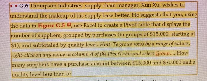i need G.6 and G.10 answered please G.6 Thompson