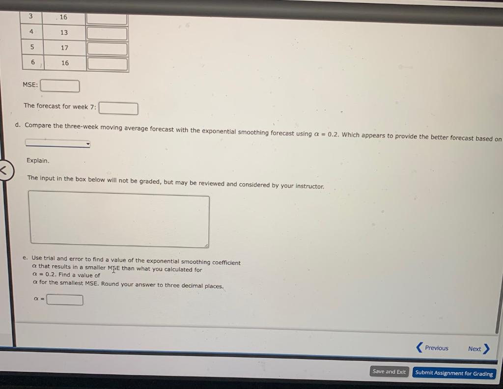 Consider the following time series data. a.