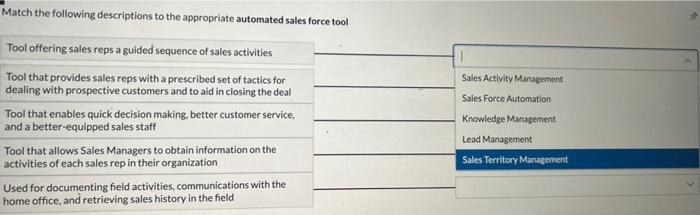 Match the following descriptions to the