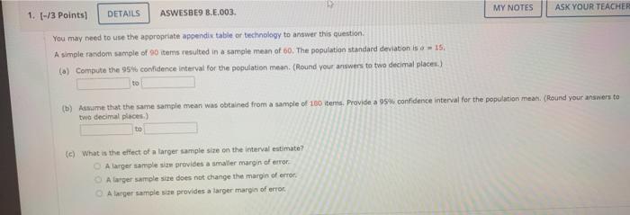 MY NOTES ASK YOUR TEACHER 1. (-/3 Points) DETAILS