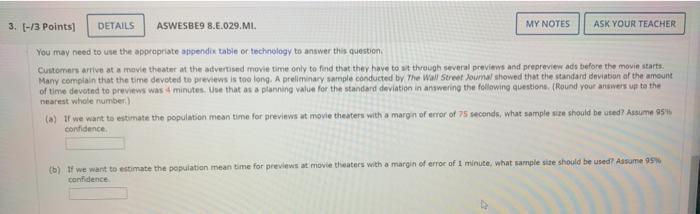 MY NOTES ASK YOUR TEACHER 1. (-/3 Points) DETAILS