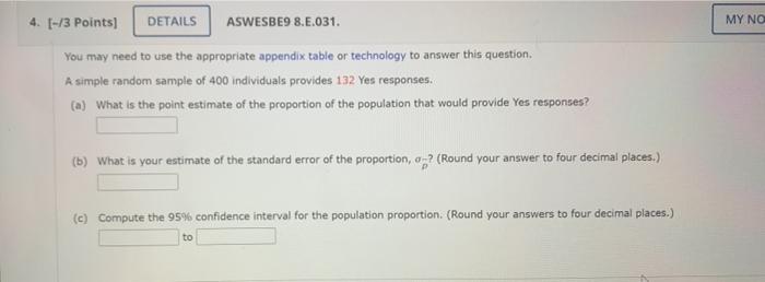 MY NOTES ASK YOUR TEACHER 1. (-/3 Points) DETAILS