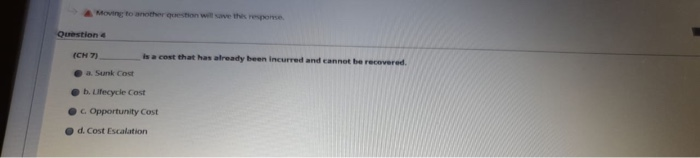 Moving to another question will save this