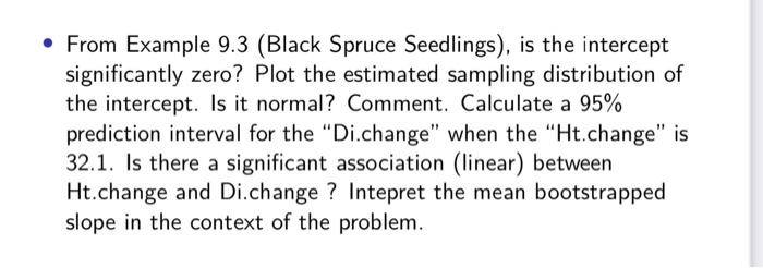 in rmarkdown From Example 9.3 (Black Spruce