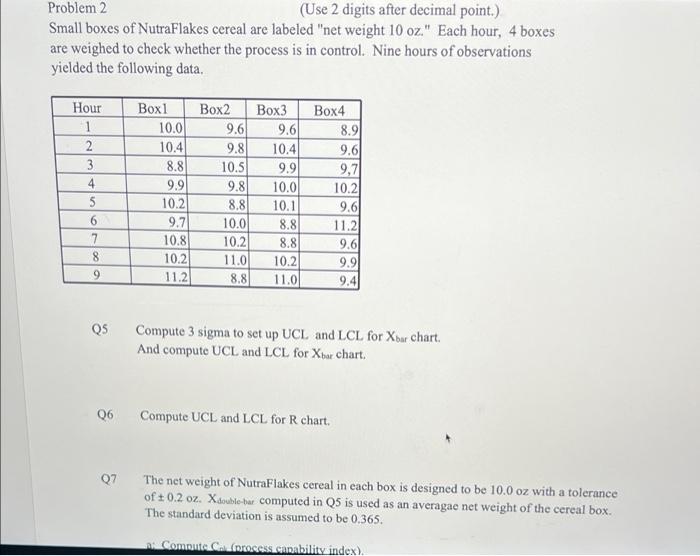Problem 2 (Use 2 digits after decimal point.)