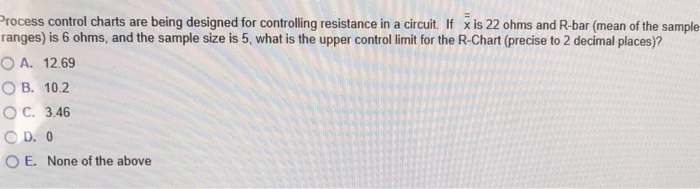 Process control charts are being designed for