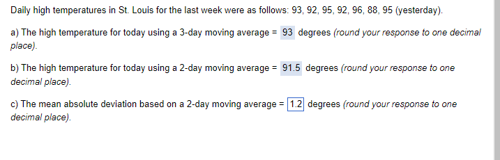 Help with part c please Daily high temperatures