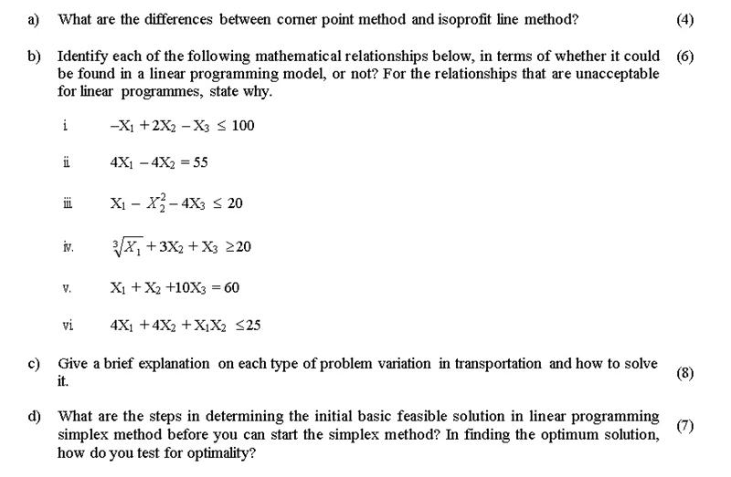 (4) a) What are the differences between corner