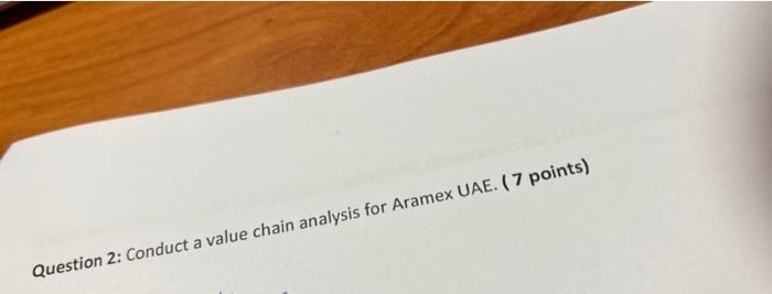 The value chain analysis should have primary