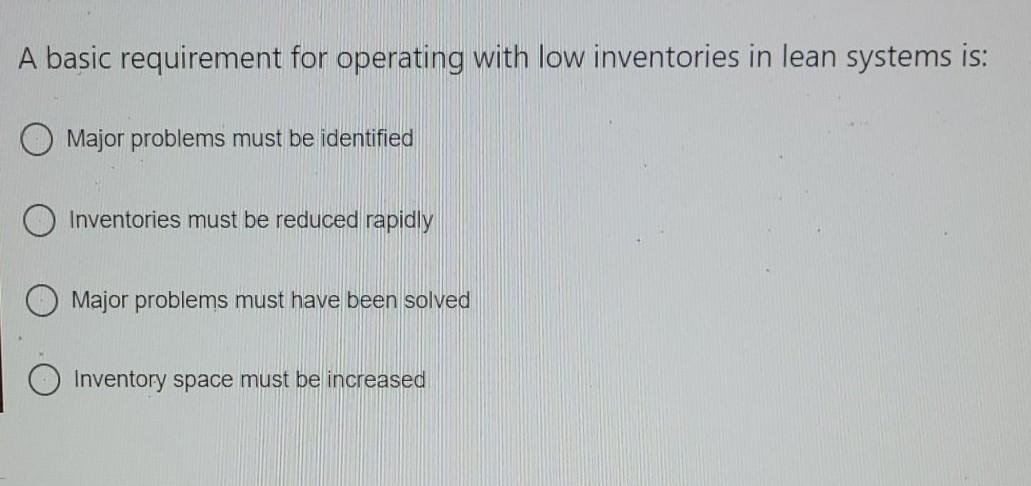 In lean operations, when work is completed at one