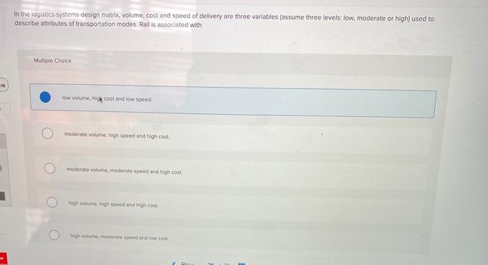 rail is associated with In the logistics systems