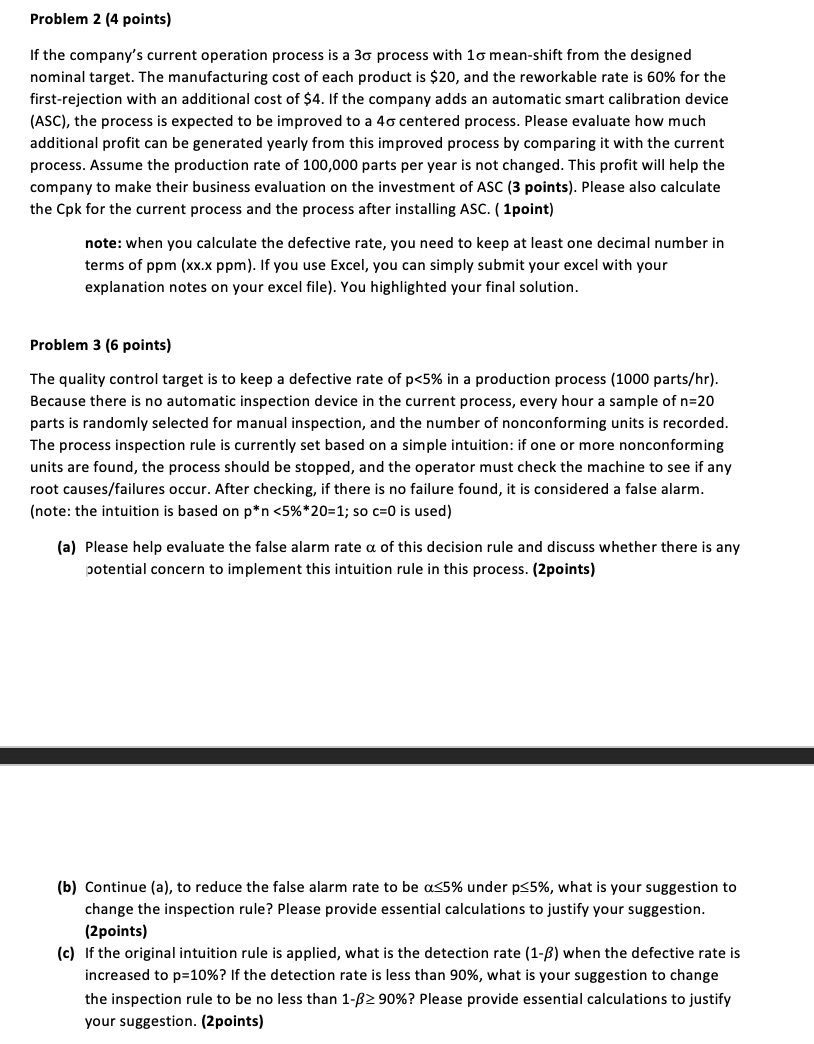 Problem 2 (4 points) If the company's current
