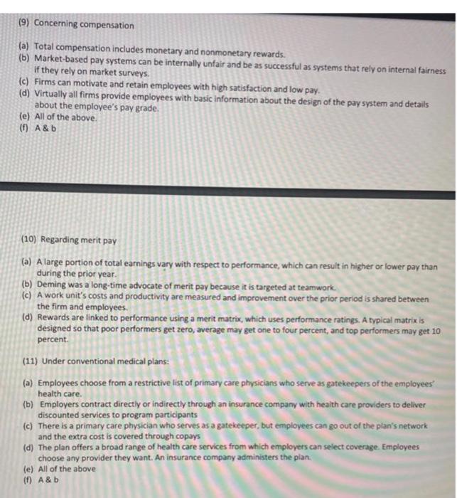 (9) Concerning compensation (a) Total