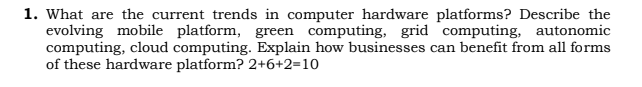 1. What are the current trends in computer