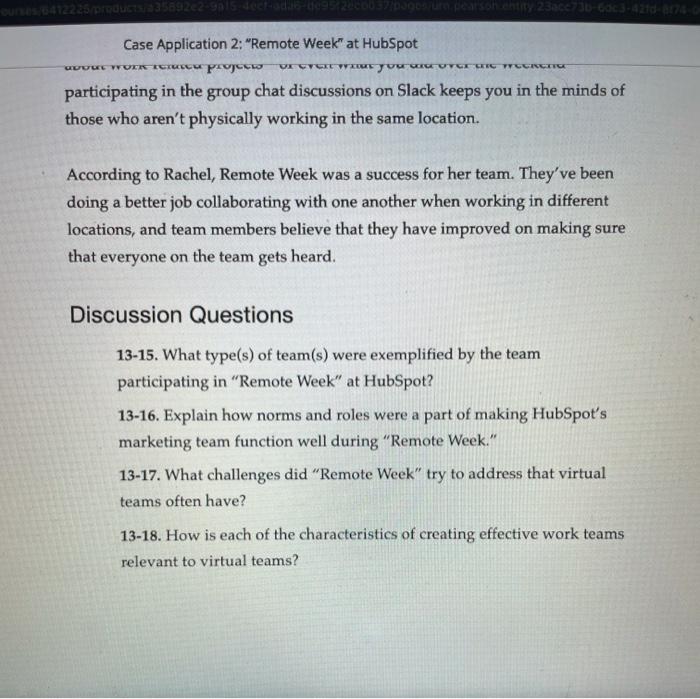 End of Chapter: Managing Groups and Teams Case