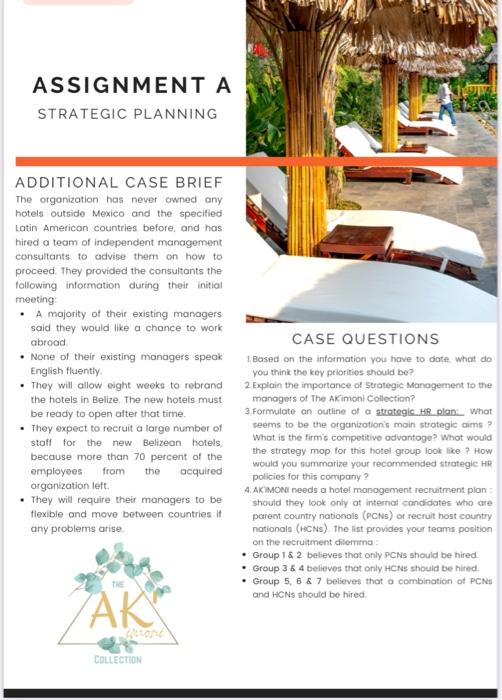 ASSIGNMENT A STRATEGIC PLANNING ADDITIONAL CASE
