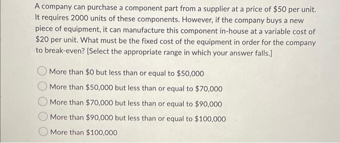A company can purchase a component part from a
