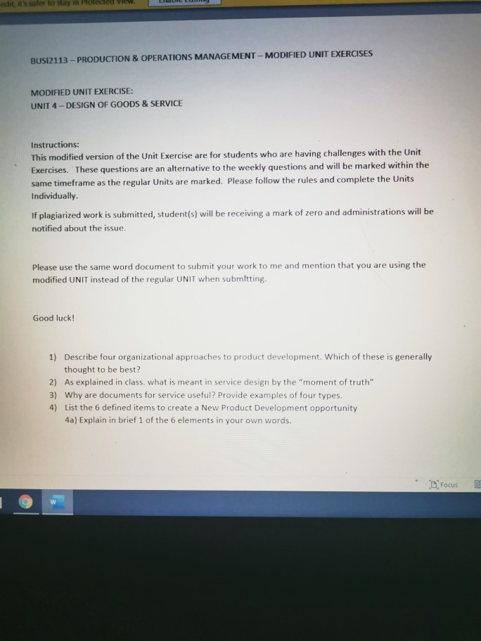 edititate to stay in Poled View BUSI2113 -