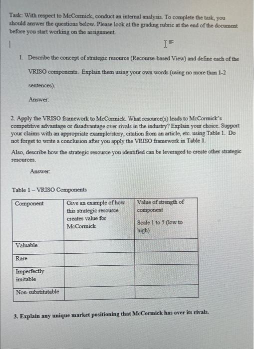 Task: With respect to McCormick, conduct an