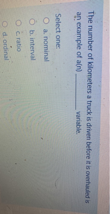 The number of kilometers a truck is driven before