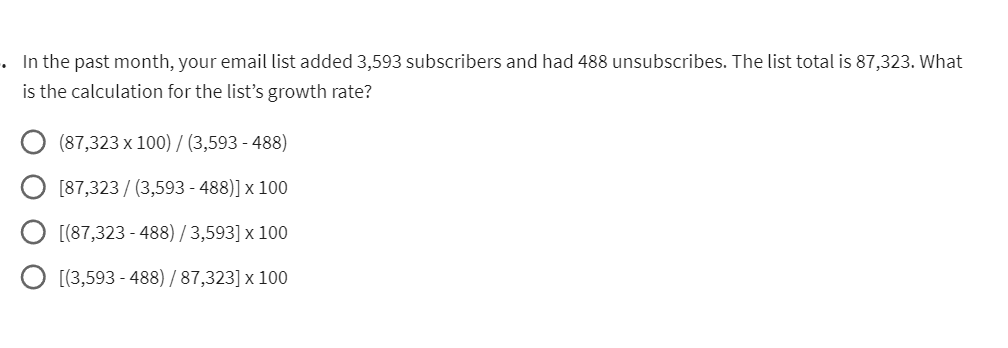 In the past month, your email list added 3,593