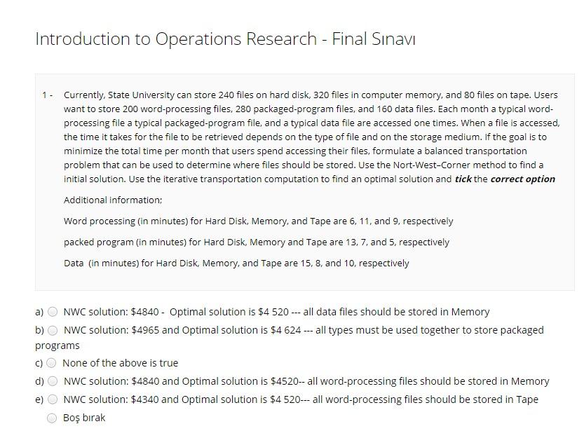 Introduction to Operations Research - Final Snav