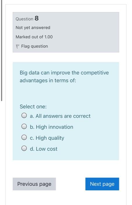 Question 8 Not yet answered Marked out of 1.00 P