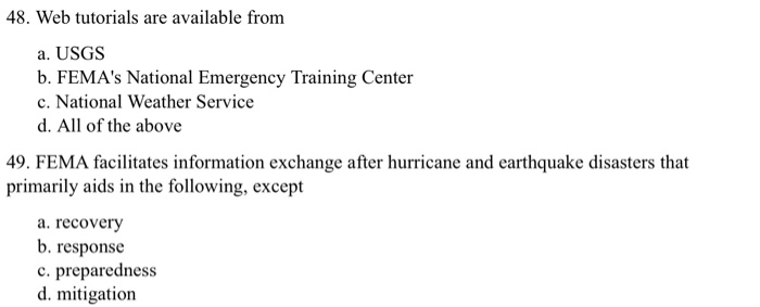 48. Web tutorials are available from a. USGS b.