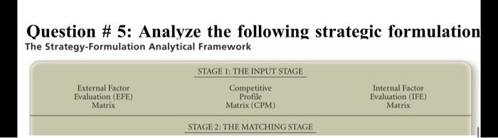 (8) strategic management question Question # 5: