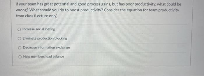 If your team has great potential and good process