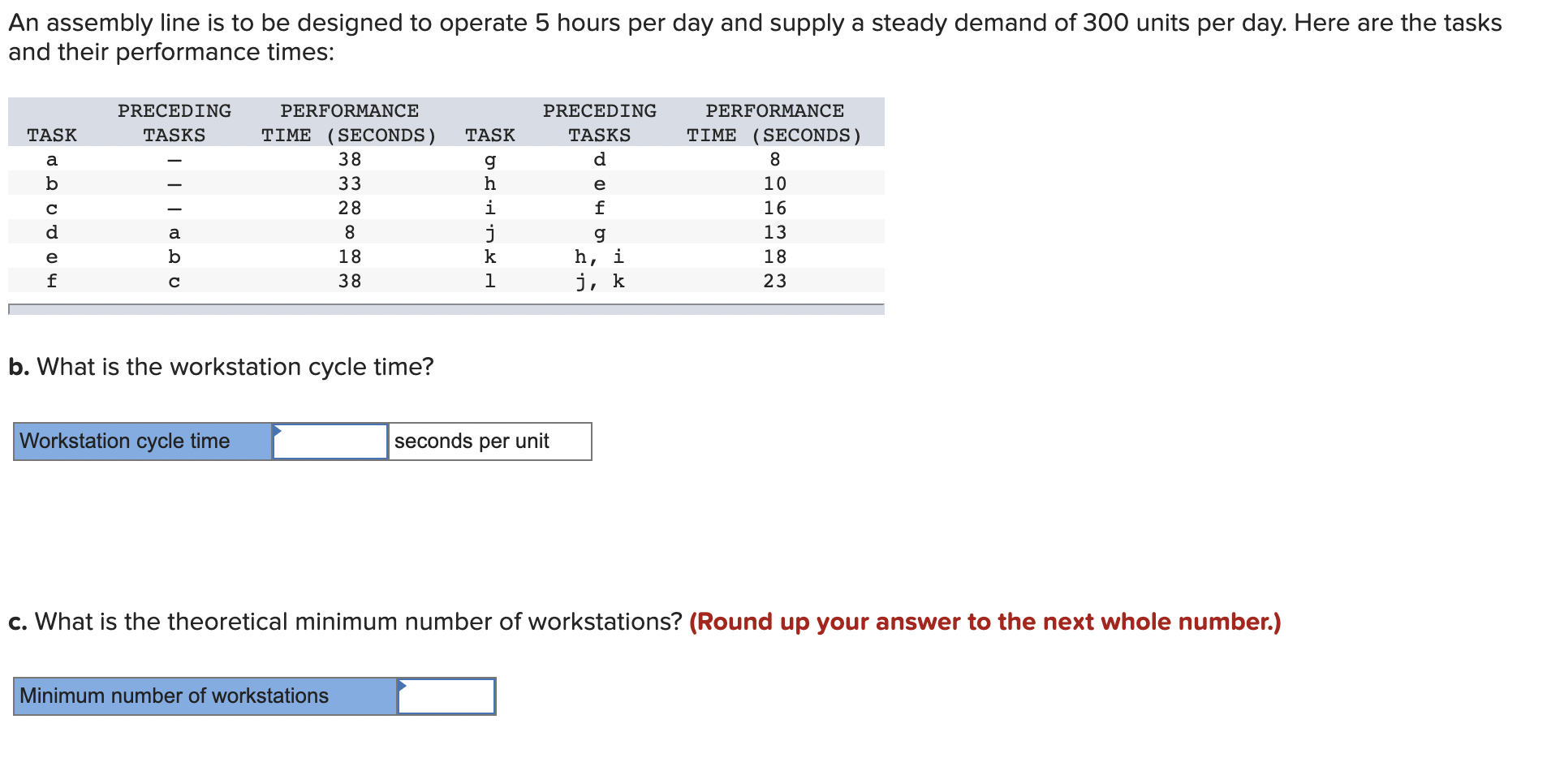 An assembly line is to be designed to operate 5
