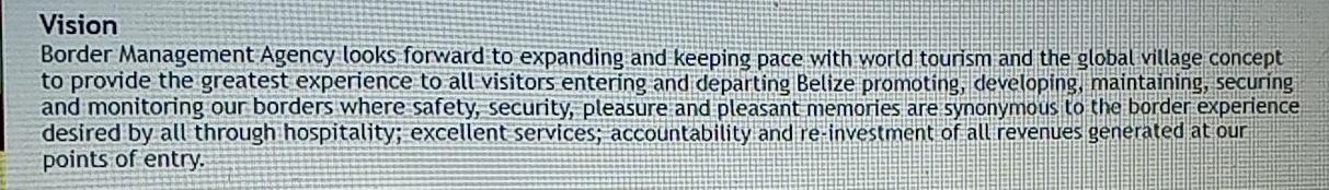 develop a new vision statement for Border