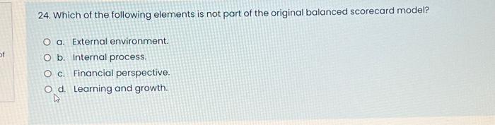 24. Which of the following elements is not part