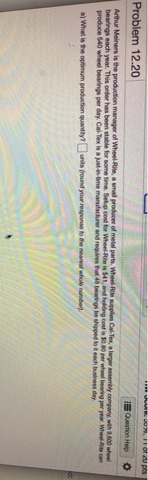 * MUUTO. 0070, 11 Of 20 pts Problem 12.20