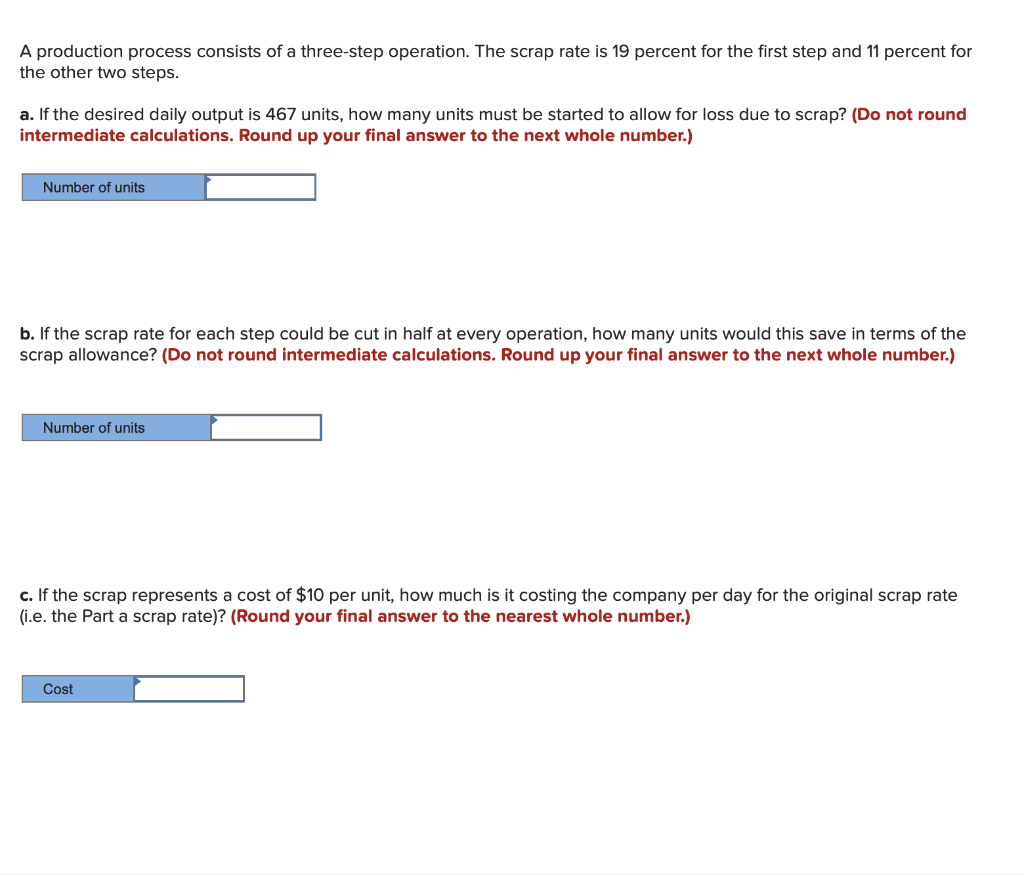 CHPT 10 - 3 A production process consists of a