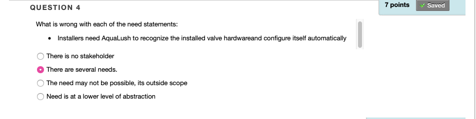 QUESTION 4 7 points Saved What is wrong with each