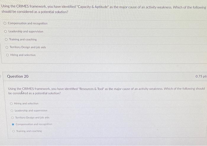 Using the CRIMES framework, you have identified