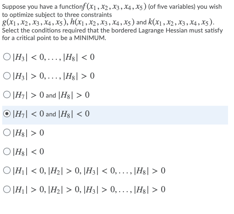 Suppose you have a functionf (x1, X2, X3, X4, X5)