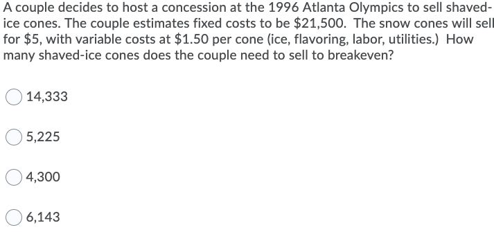 A couple decides to host a concession at the 1996