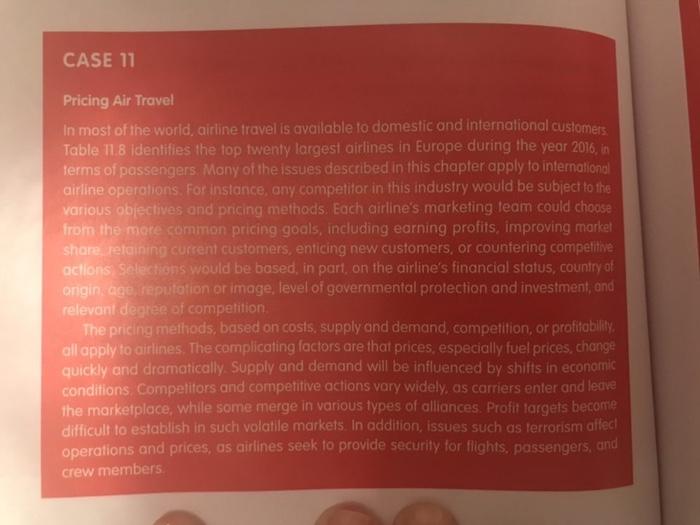 CASE 11 Pricing Air Travel In most of the world,