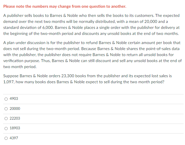 Please note the numbers may change from one