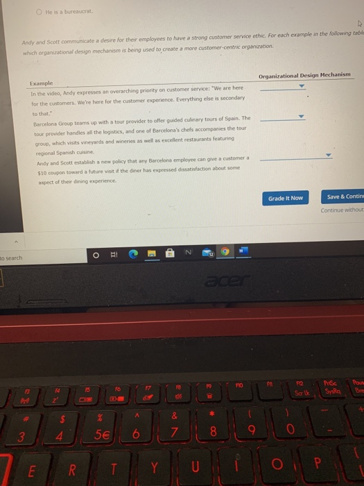 He is a bureaucrat. Andy and Scott communicate a