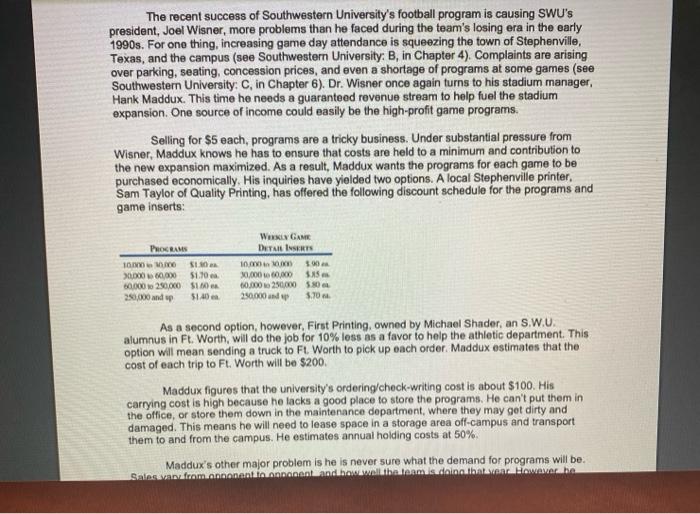 The recent success of Southwestern University's