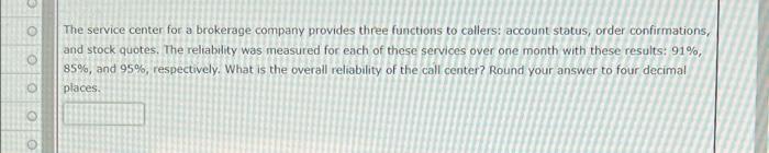 The service center for a brokerage company