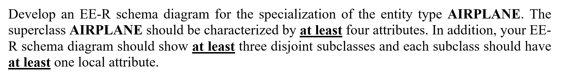 Develop an EE-R schema diagram for the